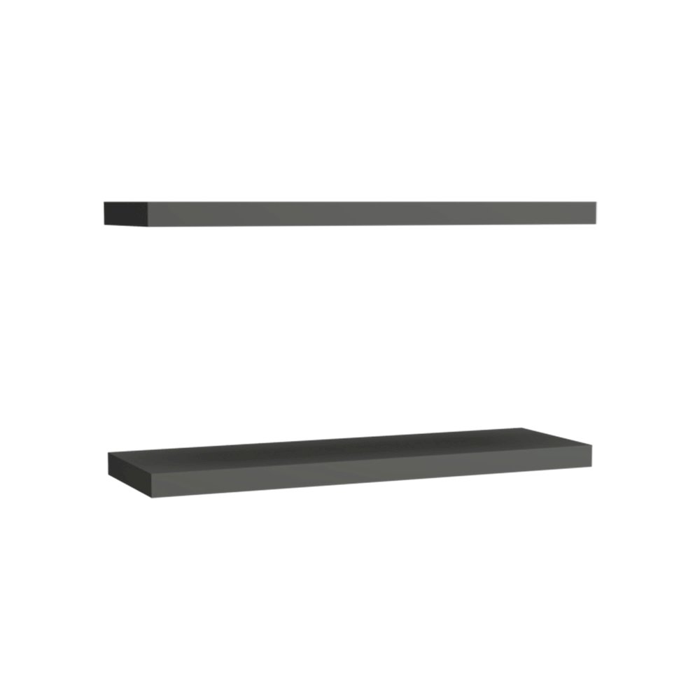 Belville Floating Shelves, 2 Shelves, 1.50" H, Matt Gray. Picture 1