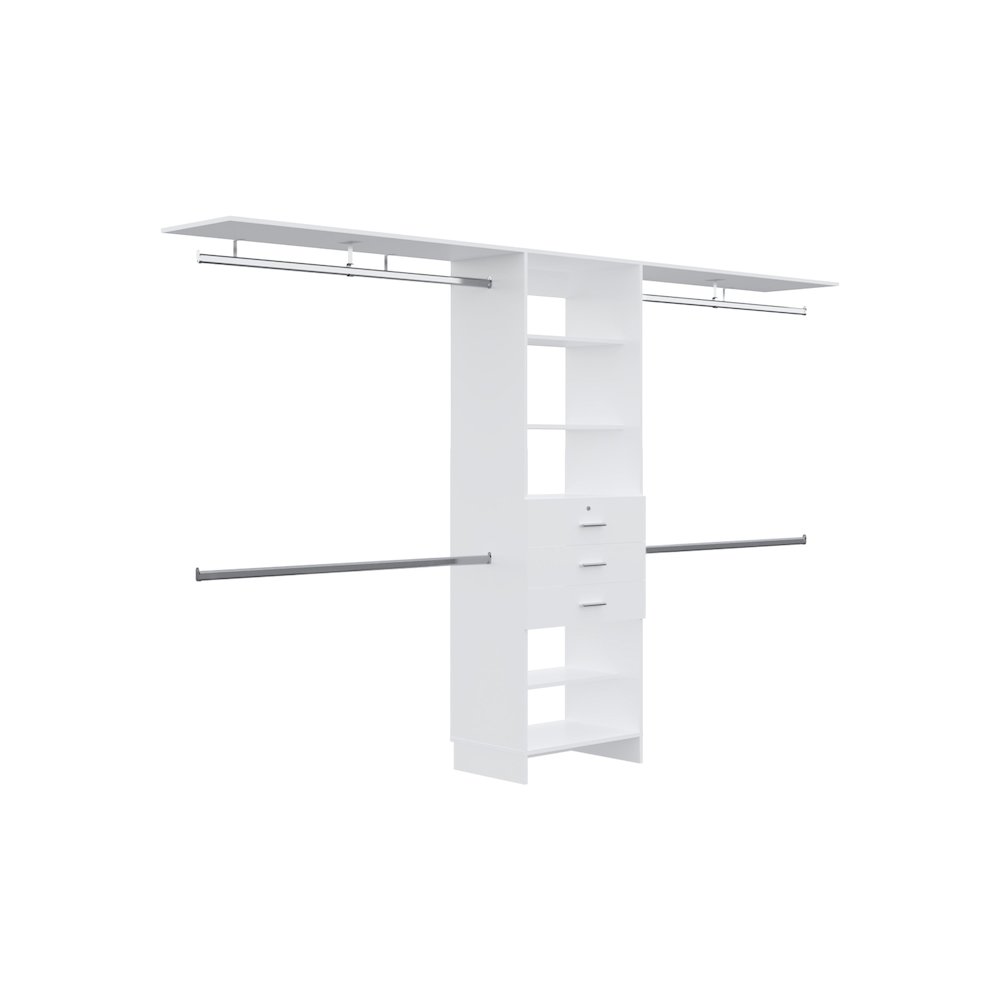Salina Closet System, 3 Drawers, 5 Shelves, White. Picture 4