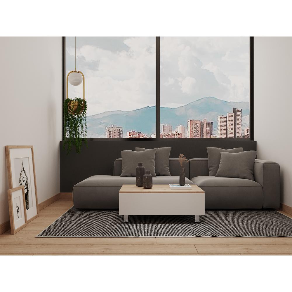 Aran Lift Top Coffee Table White. Picture 7
