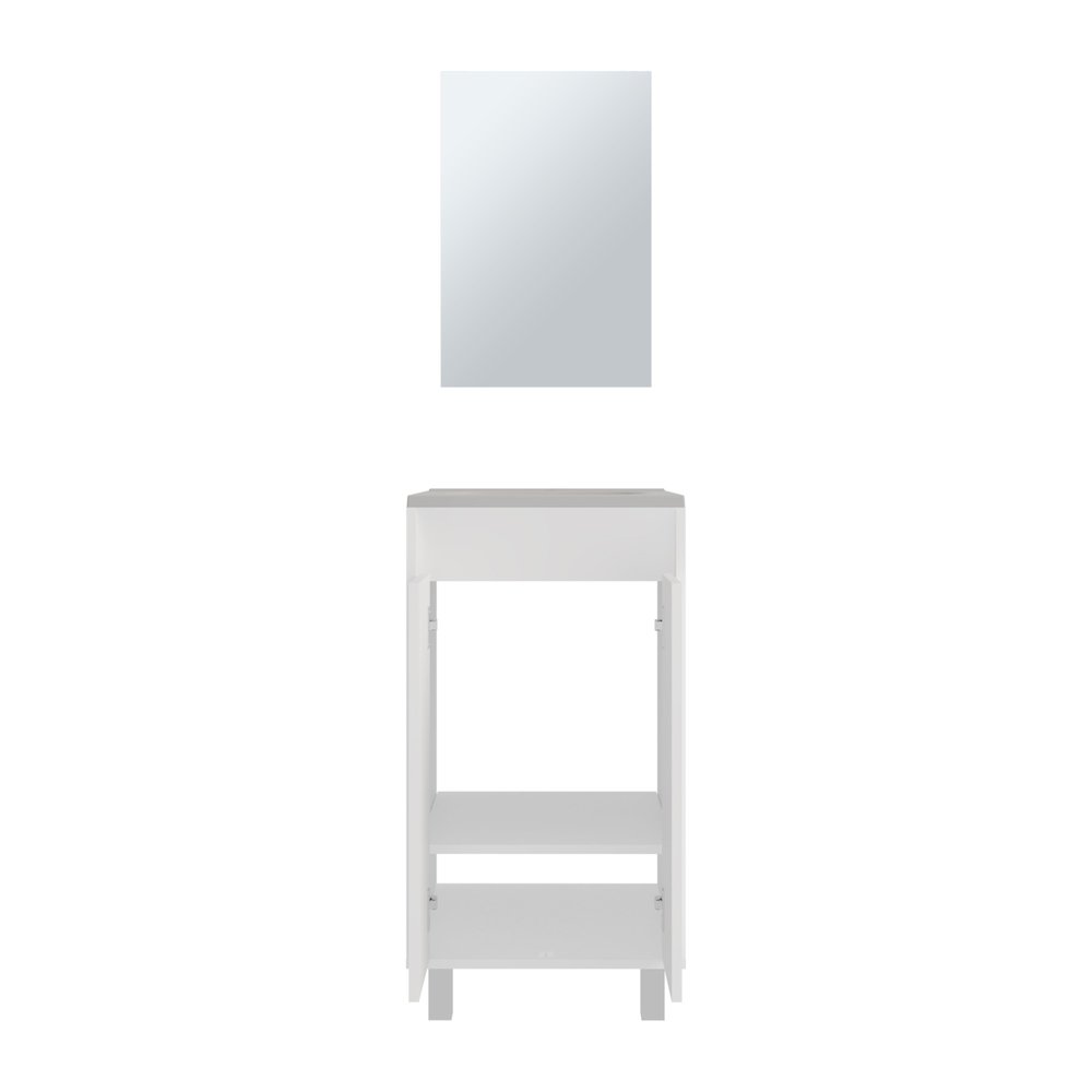 Ingold Bathroom Set, Cabinet with Sink, 2 Doors, 4 Legs, 2 Shelves, 1 Mirror. Picture 2