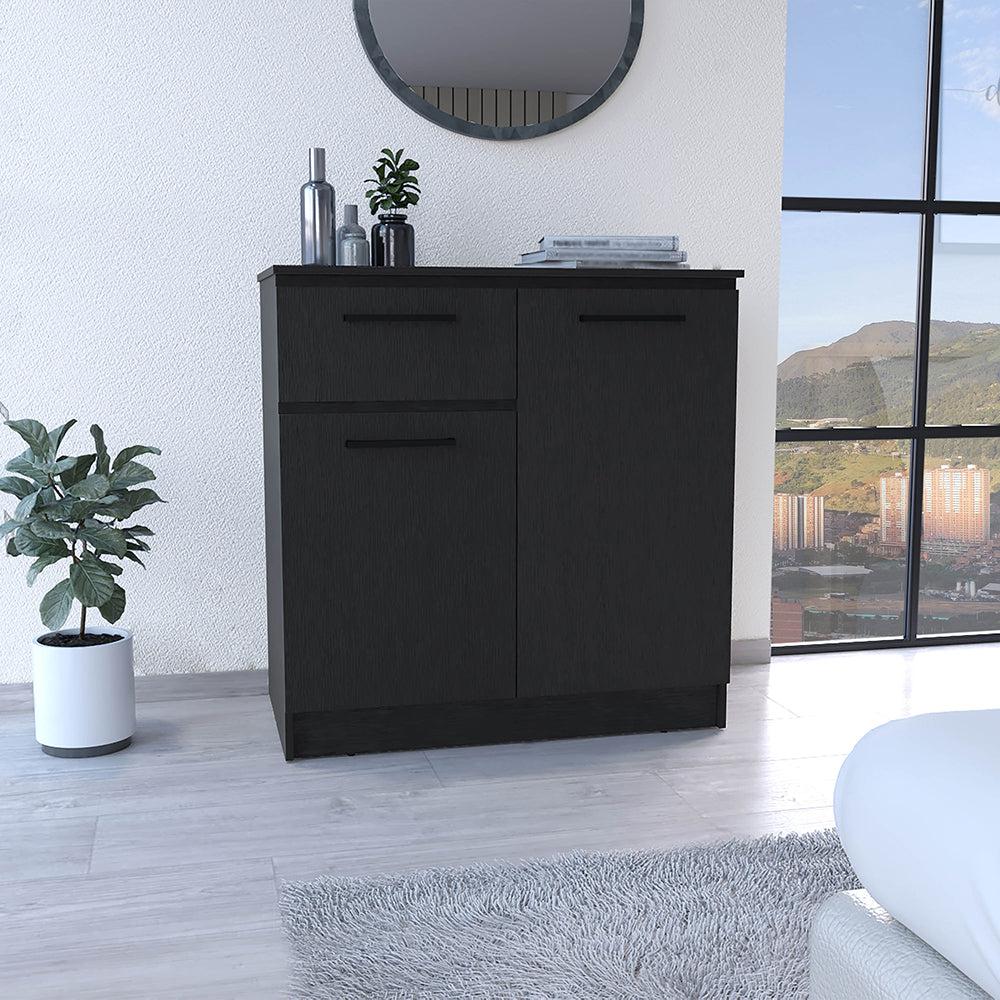 Orleans Dresser with 2-Door and Single Drawer, Black. Picture 3