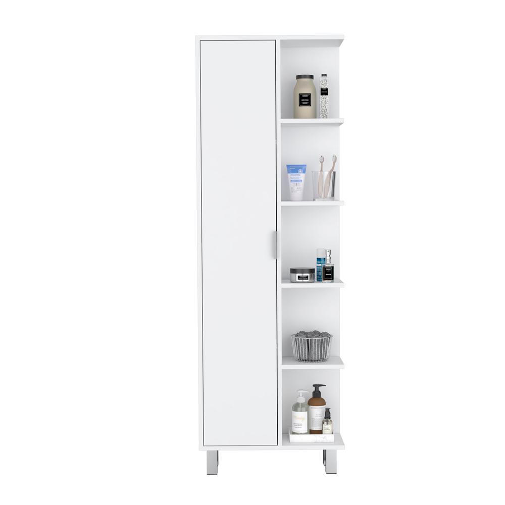 Keller 63" H Linen Cabinet, with 1 door and 9 shelves, White. Picture 3