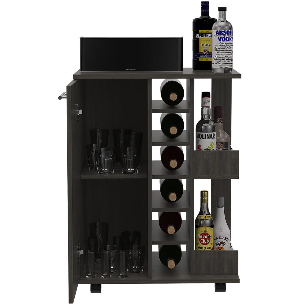 Magda Bar Cart Dark Walnut. Picture 4