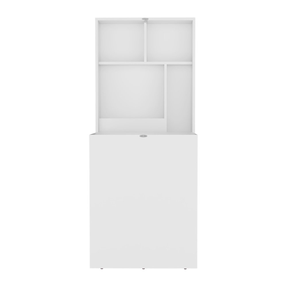 Stovall Folding Table, 4 Shelves, White. Picture 3