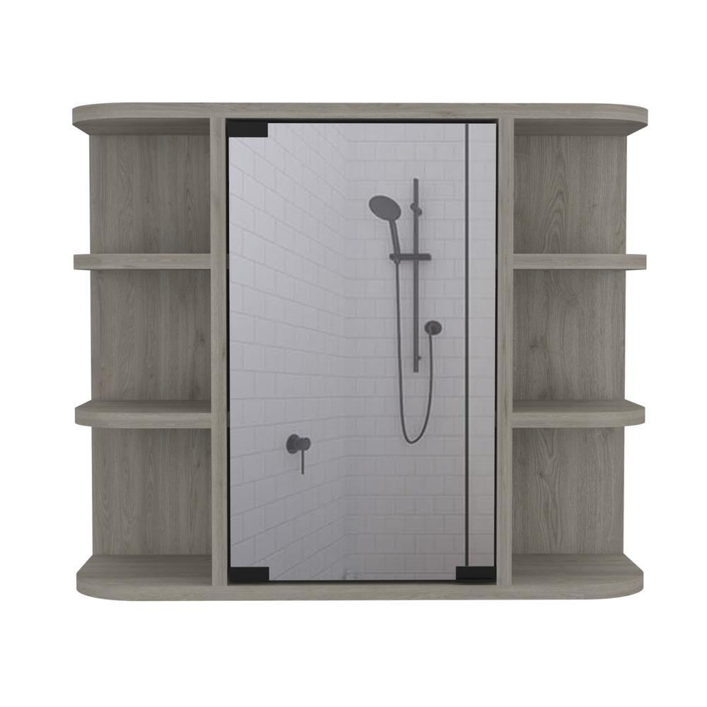 Roma Mirrored Medicine Cabinet Light Grey. Picture 3
