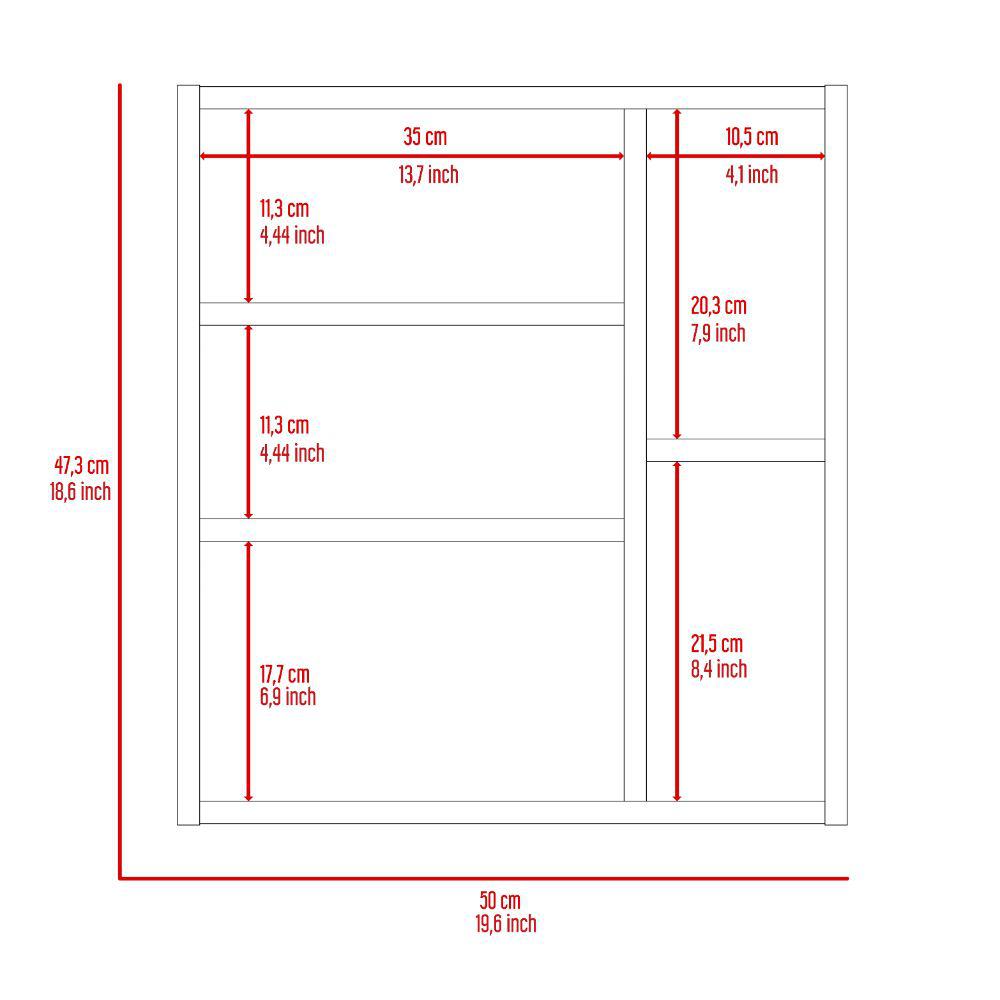 DEPOT E-SHOP Kazan Medicine Cabinet, Mirror, One-Door Cabinet, Two External Shelves, Three Internal Shelves-Black, For Living Room. Picture 5