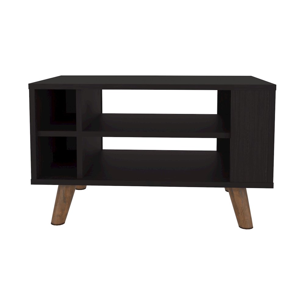 Muir Coffee Table, 4 Shelves, 4 Legs, Black Wengue. Picture 7