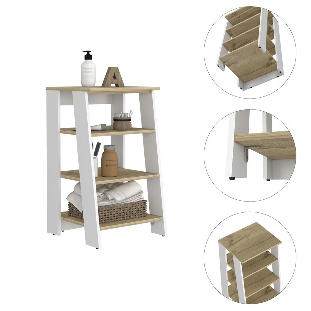 Colyn Linen Cabinet - Light Oak - White. Picture 3