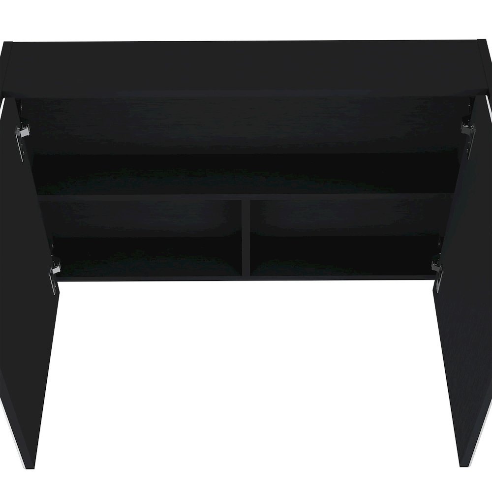 Cantwell Medicine Cabinet with 2 Doors, 3 Shelves, 2 Mirrors, Black. Picture 5