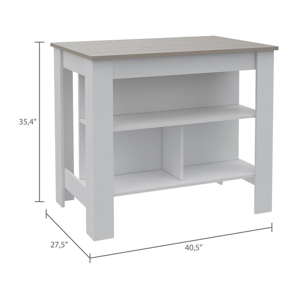 Antibacterial Delos Kitchen Island White-Light Grey. Picture 7