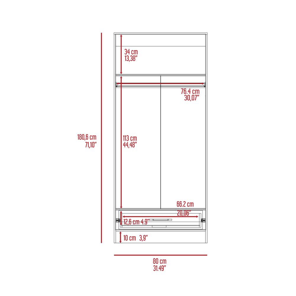 Darwin 180 Armoire - Light Grey. Picture 9