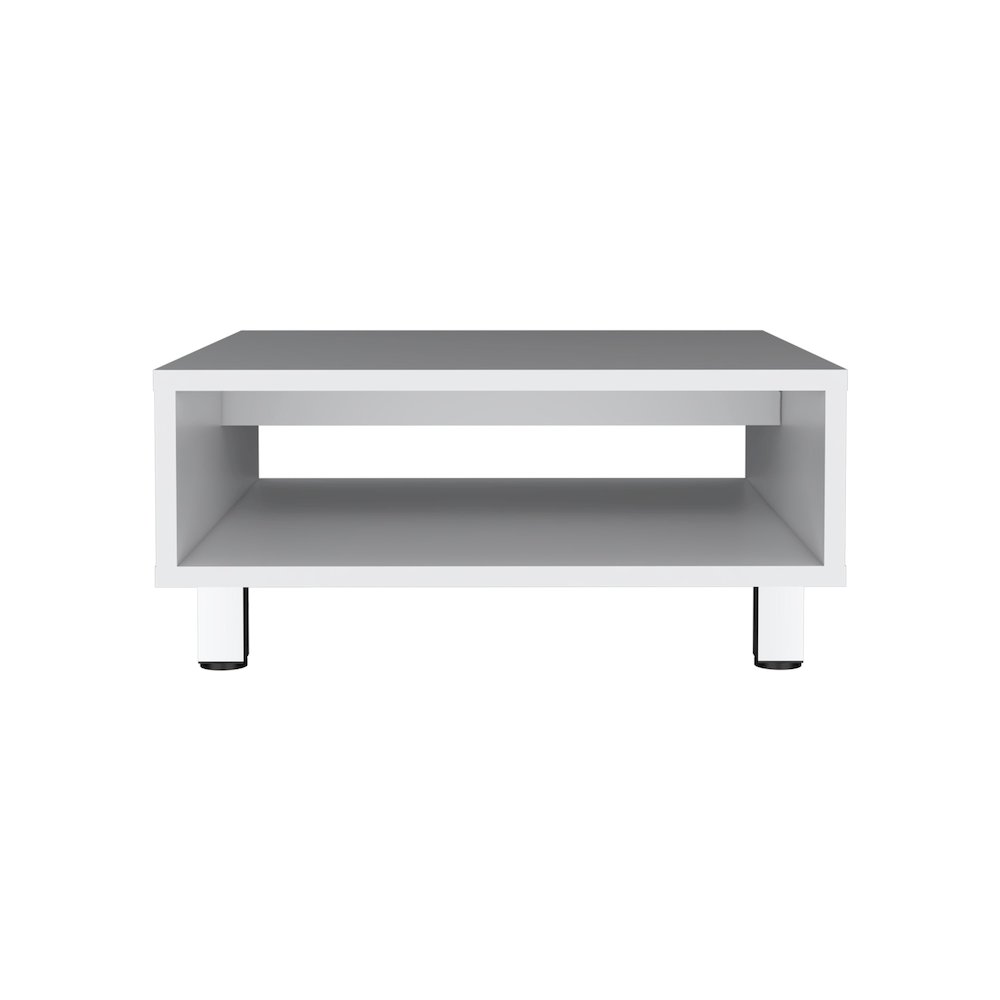 Chiniak Coffee Table, 1 shelf, 4 legs, White. Picture 7