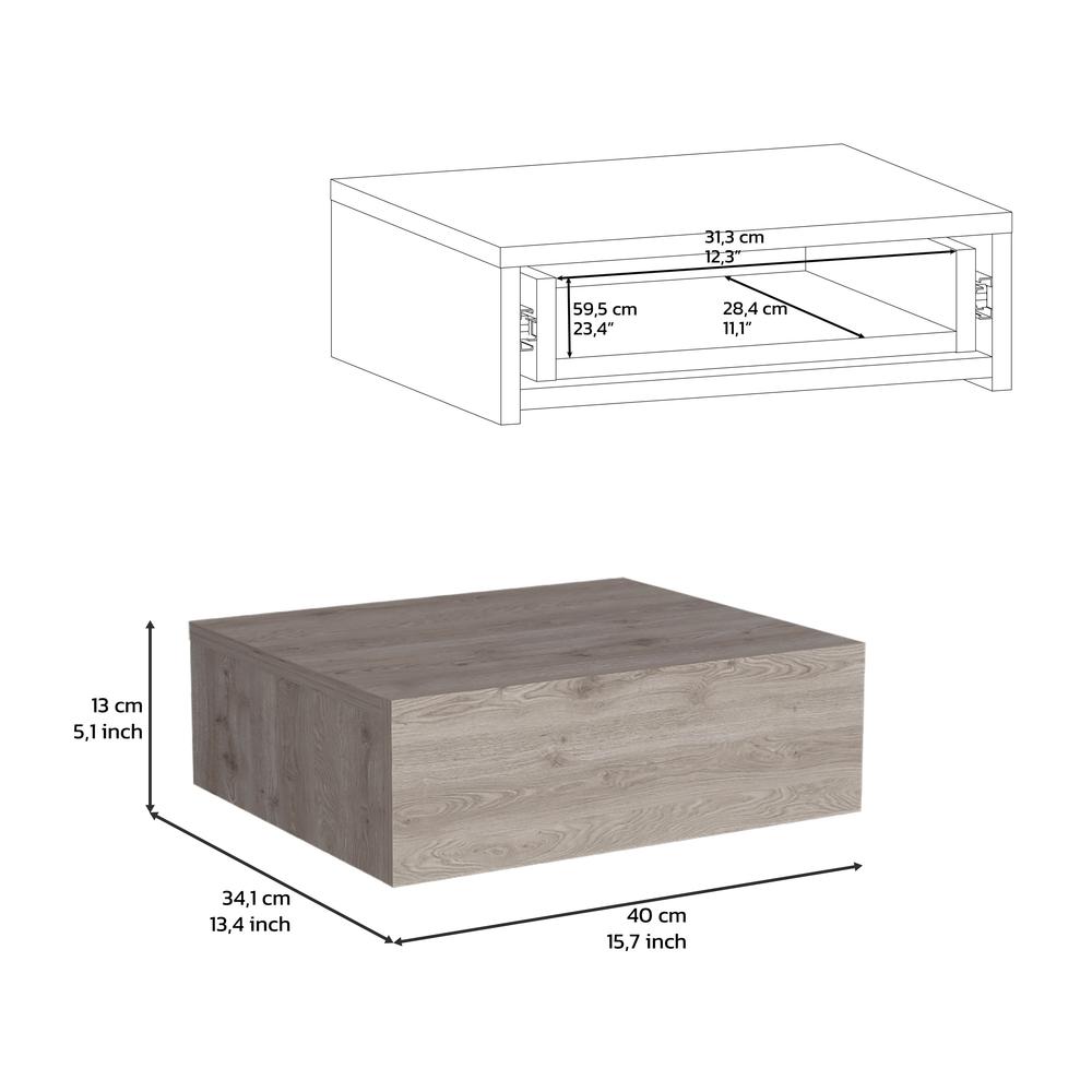 Ivor Floating Nightstand, Modern Wall-Mounted Bedside Shelf with Drawer. Picture 5