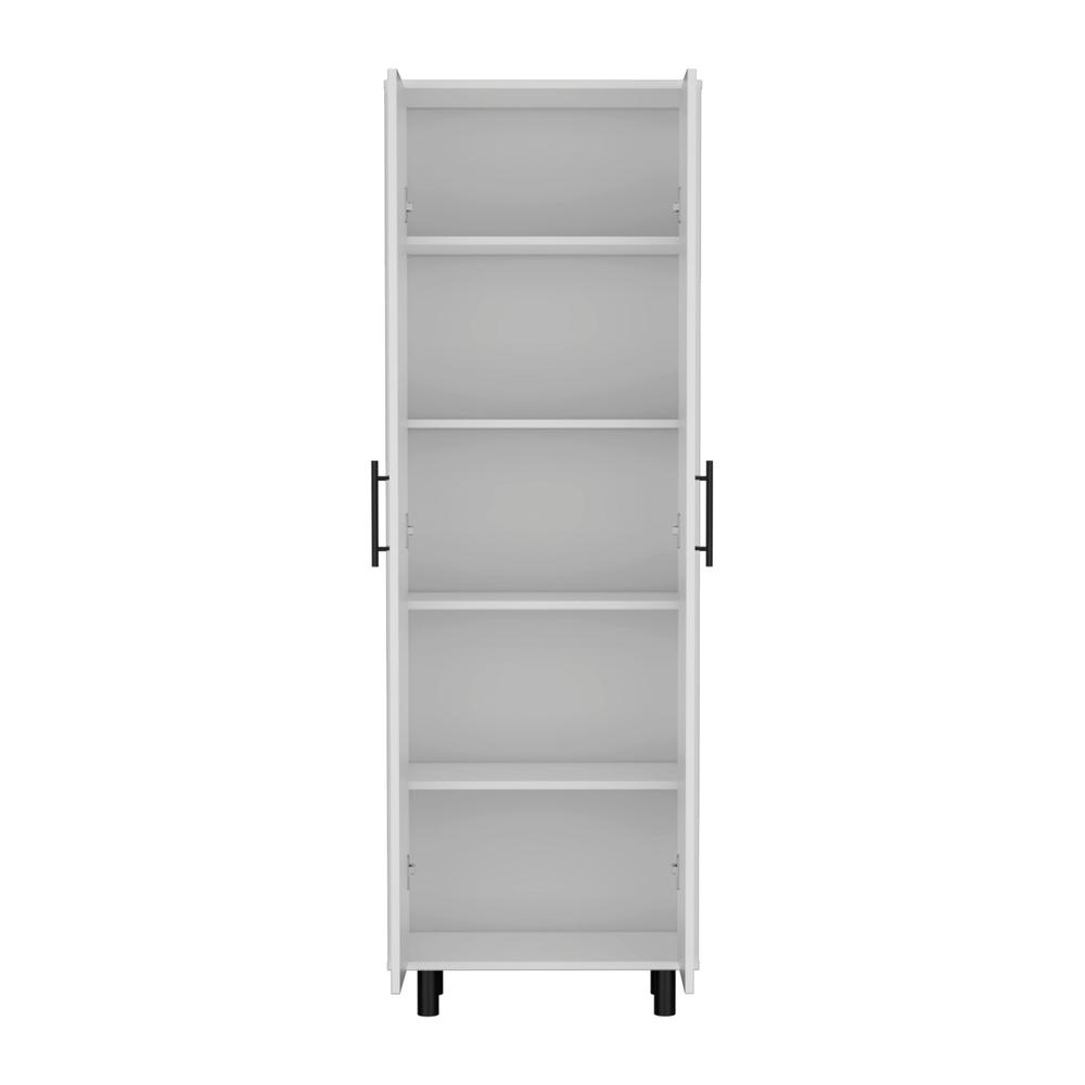 DEPOT E-SHOP Kenner Multipurpose Storage Cabinet, 5-Tier Shelf, White. Picture 2
