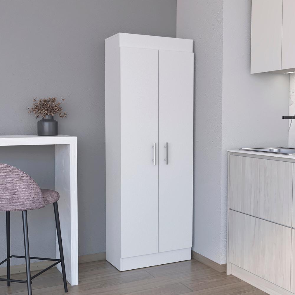 Teller Pantry Cabinet with 5 Shelves, White -Kitchen. Picture 5