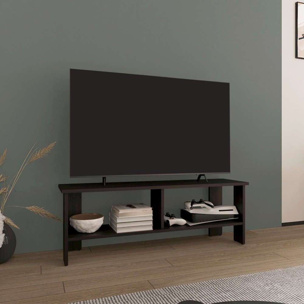 Alderton TV Stand, 2 Shelves, Black Wengue. Picture 5