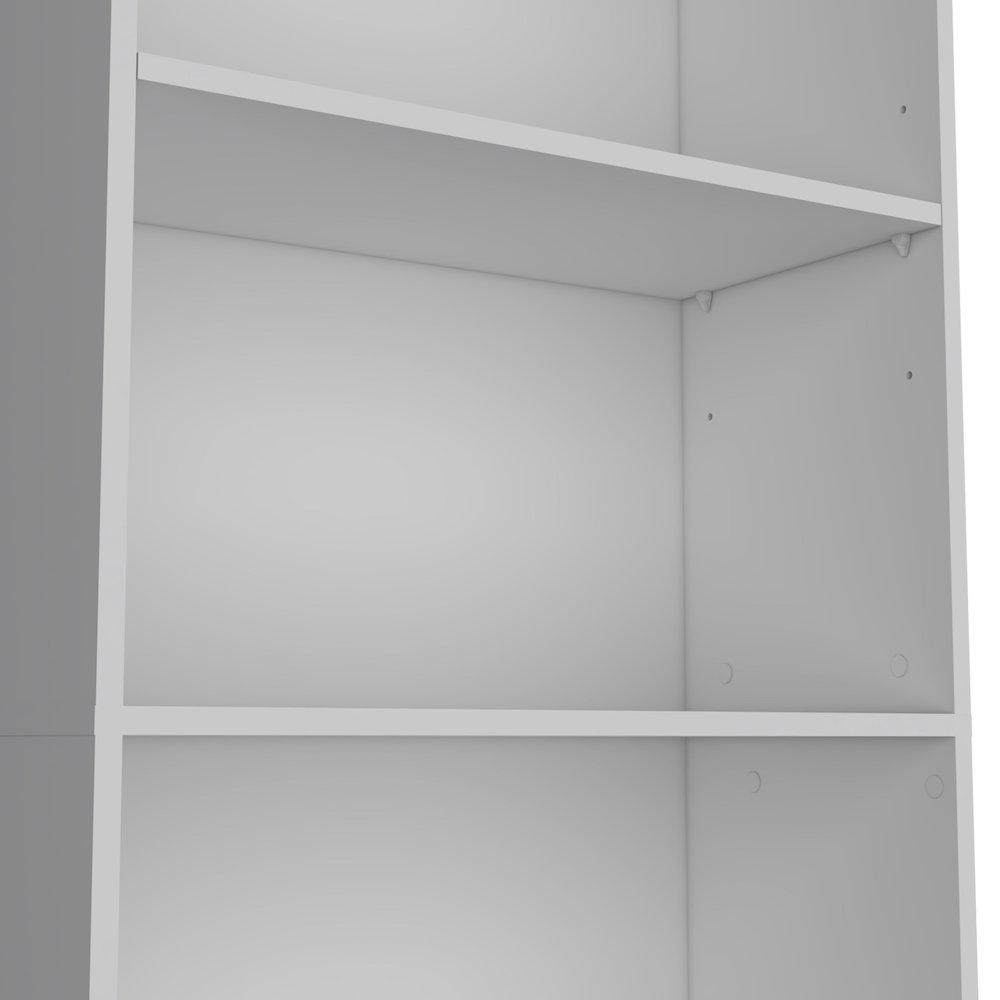 Vinton 4-Tier Bookcase with Modern Storage for Books and Decor, White -Office. Picture 3