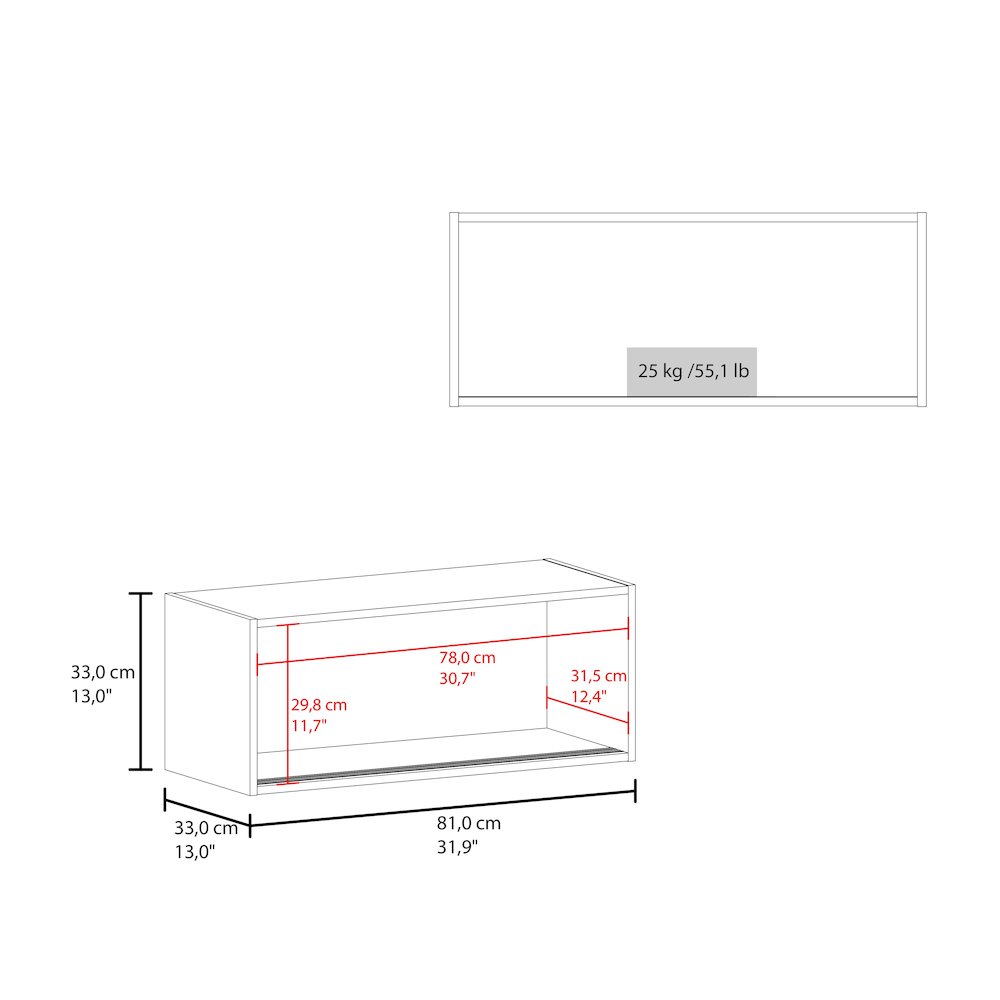 Slana Wall Cabinet, 2 Sliding doors, 1 Shelf, White. Picture 4