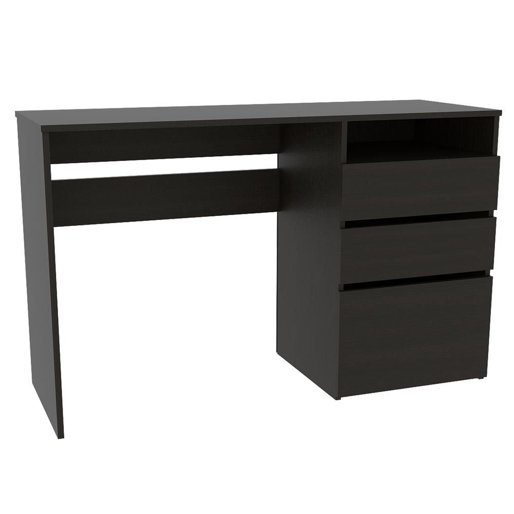 Kenai 3 Drawers Computer Desk Black Wengue. Picture 1