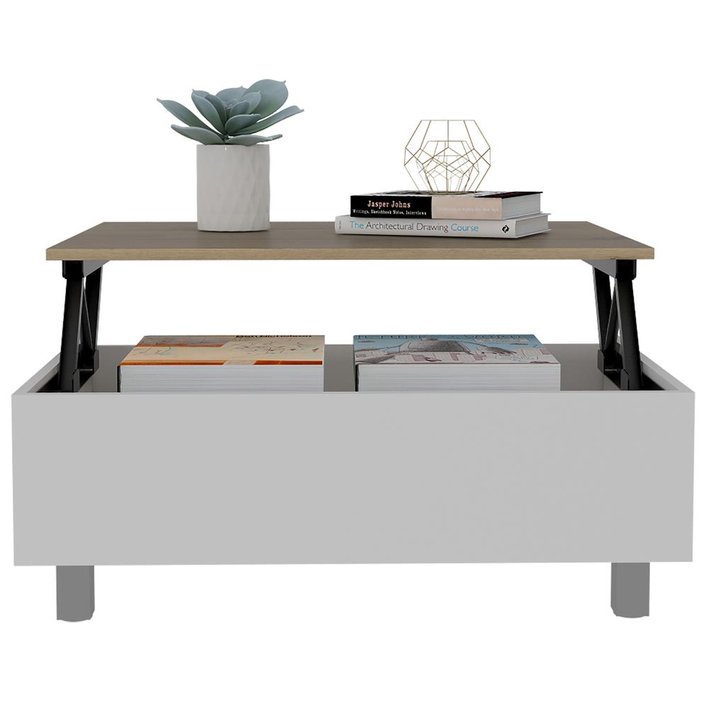 Aran Lift Top Coffee Table White. Picture 3