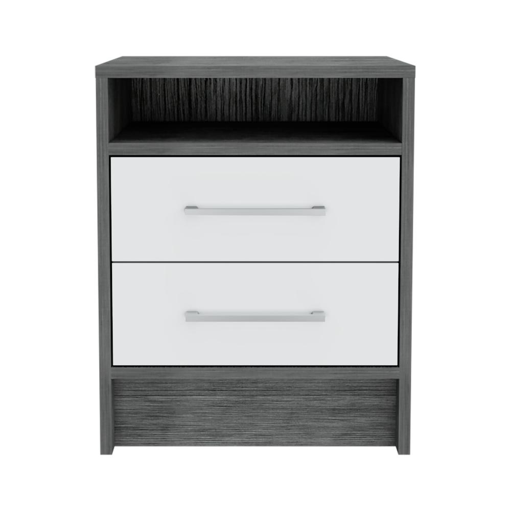 Leyva Nightstand - Smoky Oak/White. Picture 1