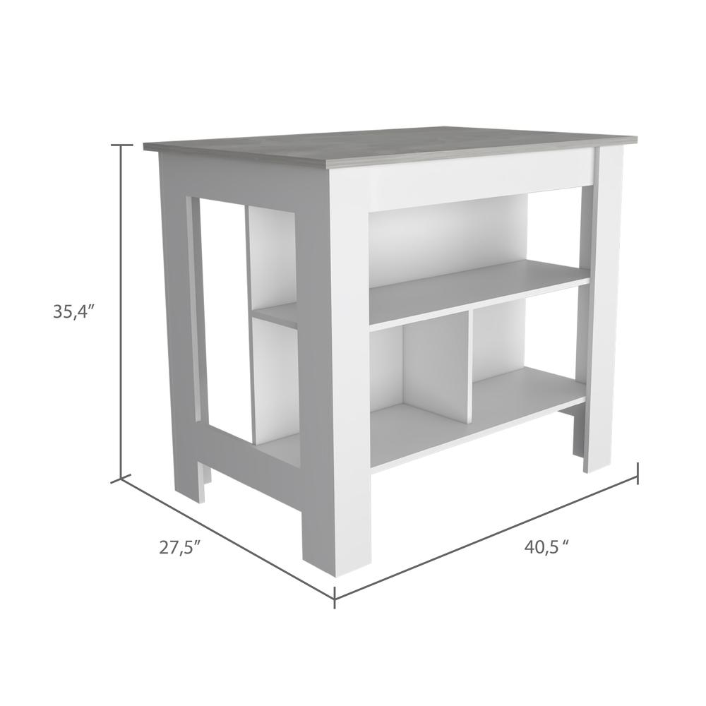 Delos Kitchen Island White - Ibiza - Marble. Picture 3