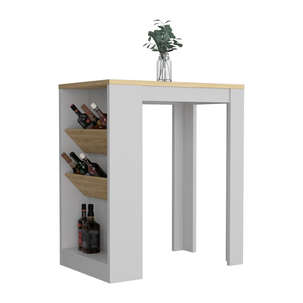 DEPOT E-SHOP Kenton Kitchen Island with 2 Bottle Organizer and Shelf. Picture 2