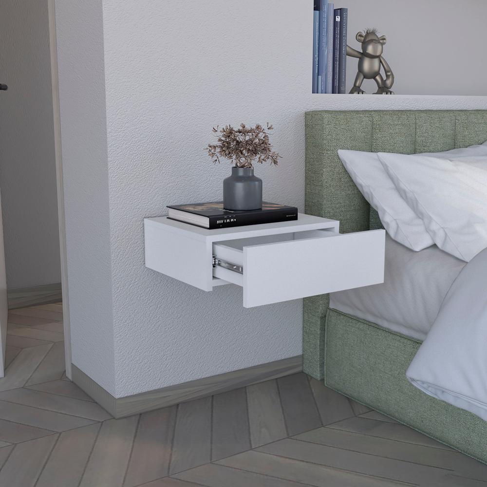 Ivor Floating Nightstand, Modern Wall-Mounted Bedside Shelf with Drawer. Picture 7