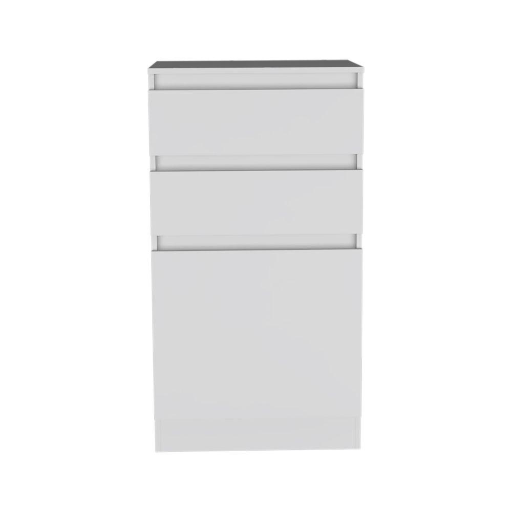 DEPOT E-SHOP Diamond Dresser, Jewelry Box, Mirror, One-Door Cabinet, Two Drawers-White, For Bedroom. Picture 2