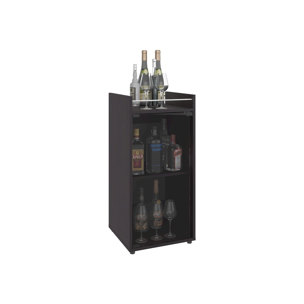 Boon Minibar Cabinet, 1 Glass Door, 3 Shelves, Black Wengue. Picture 3