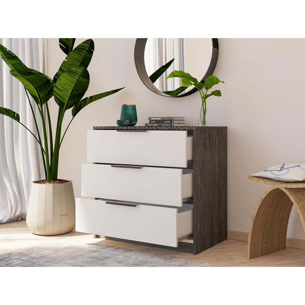 Egeo 3 Drawer Dresser Grey Oak. Picture 2