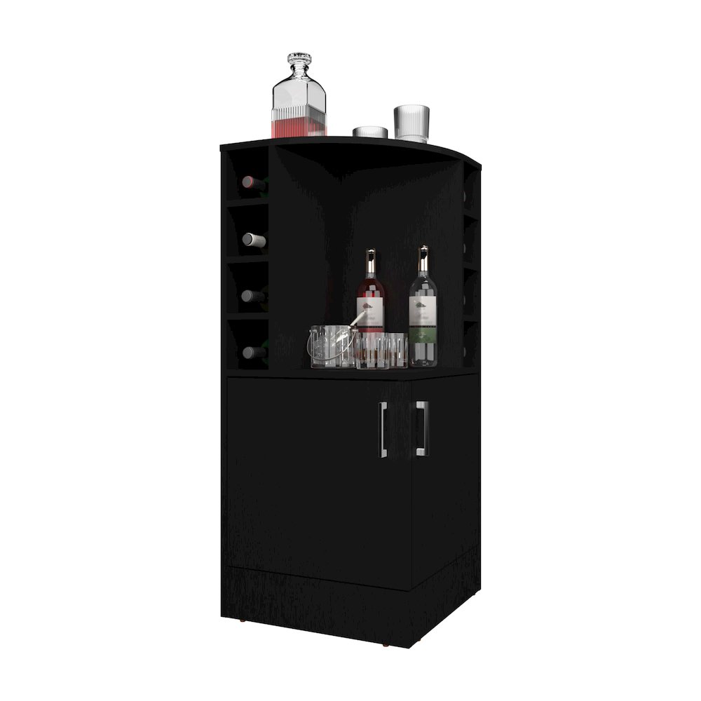 Norwich Bar Cabinet, 2 Doors, 8 Wine Bottle Compartments, Black Wengue. Picture 3