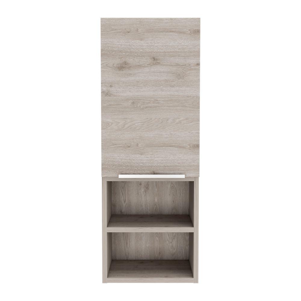 DEPOT E-SHOP Jasper Bathroom Cabinet, Two Open Shelves, Two Internal, One-Door Cabinet-Light Grey, For Bathroom. Picture 2