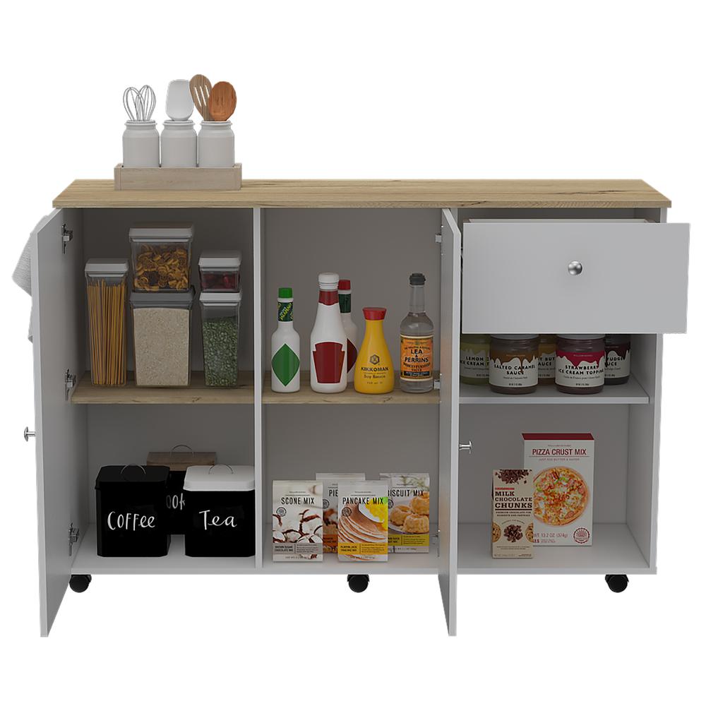 Syros Kitchen Island Cart White. Picture 2