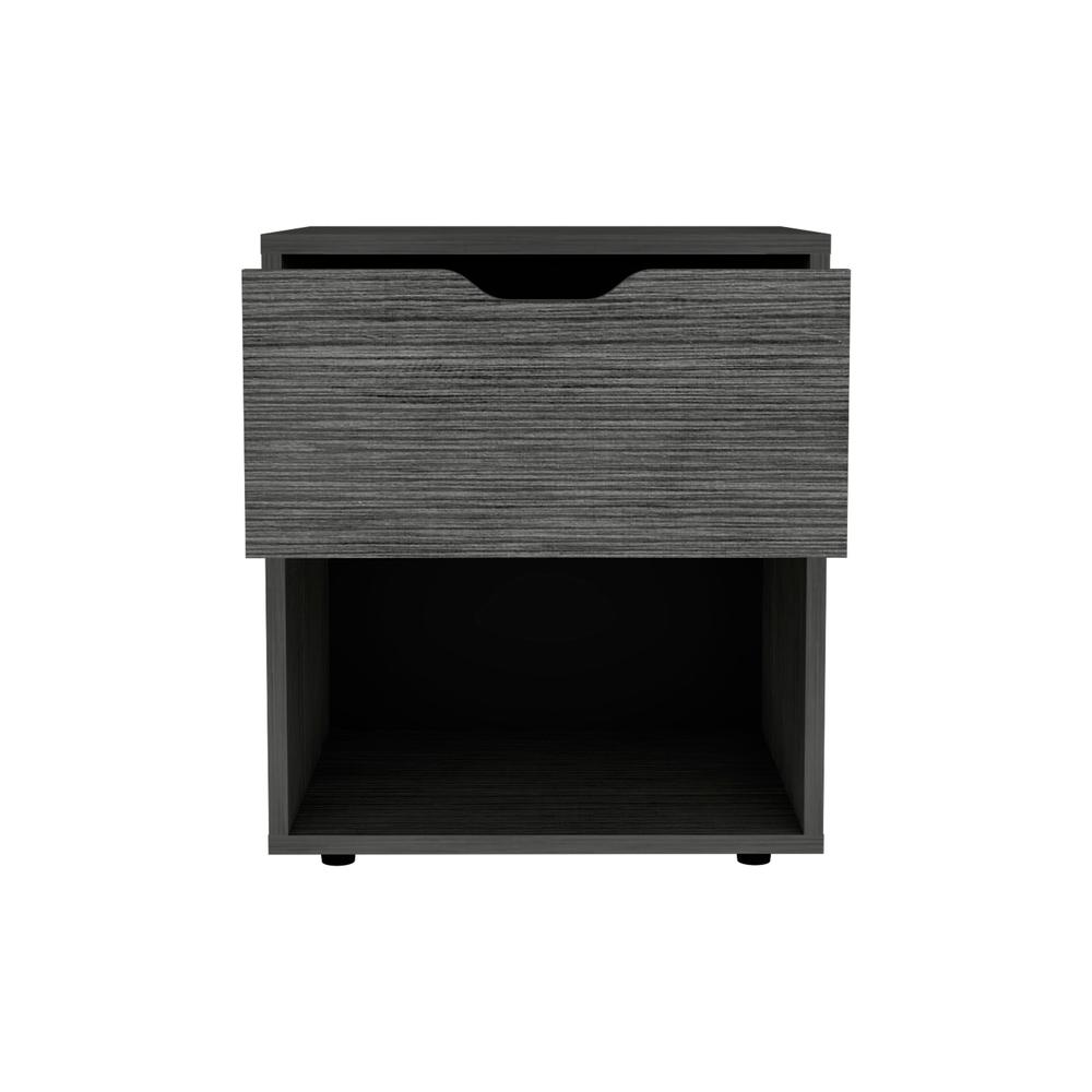 Adak 19.7" H Nightstand End Table with Open Shelf,Ligth Gray. Picture 2