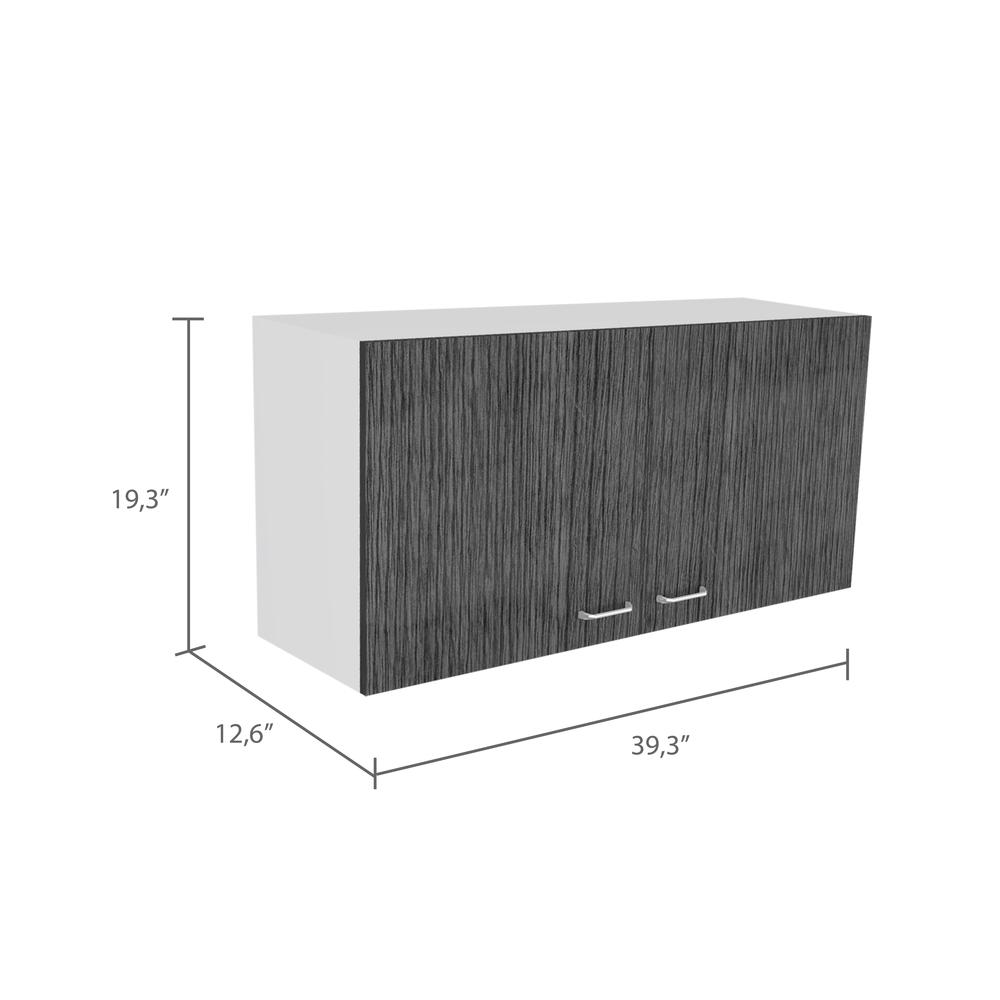 Salento Wall Cabinet - White/Smoky Oak. Picture 4