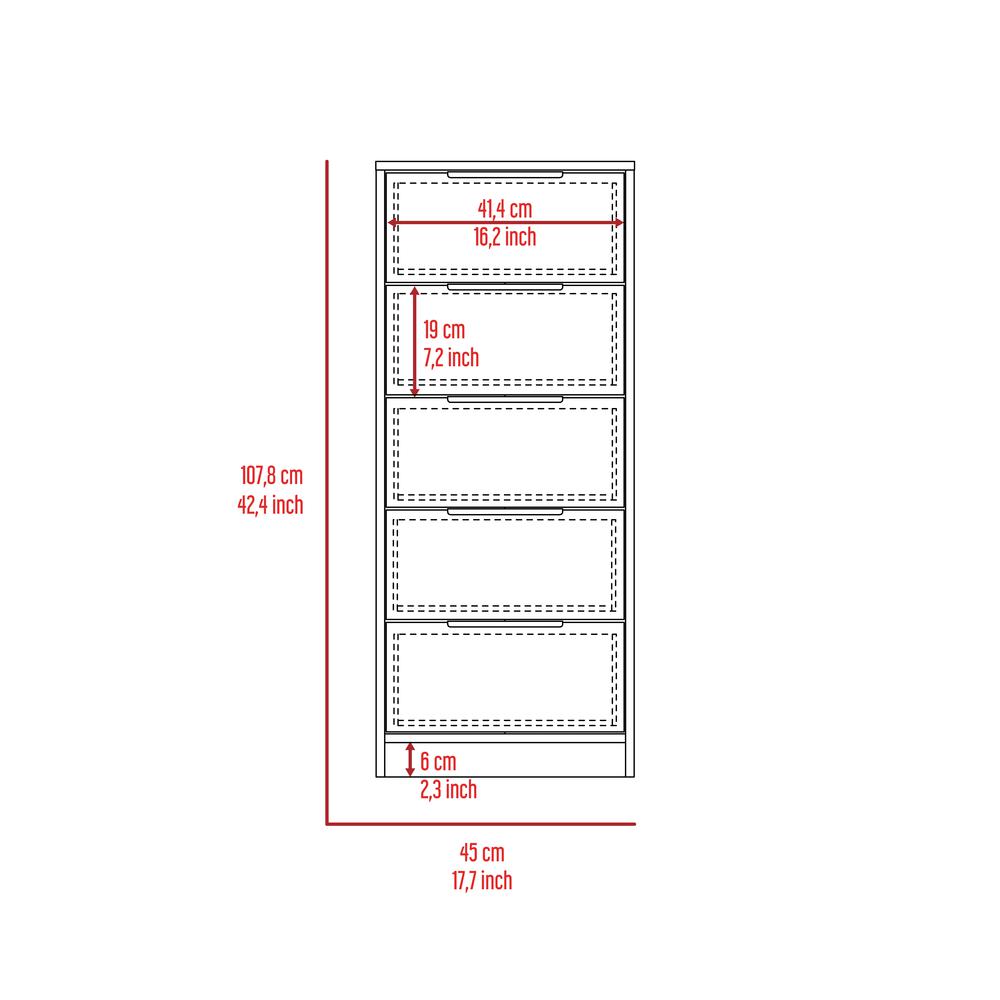 Egeo 5 Drawer Dresser Black Wengue. Picture 7