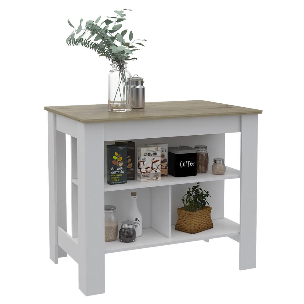 Delos Kitchen Island White - Pine. Picture 3