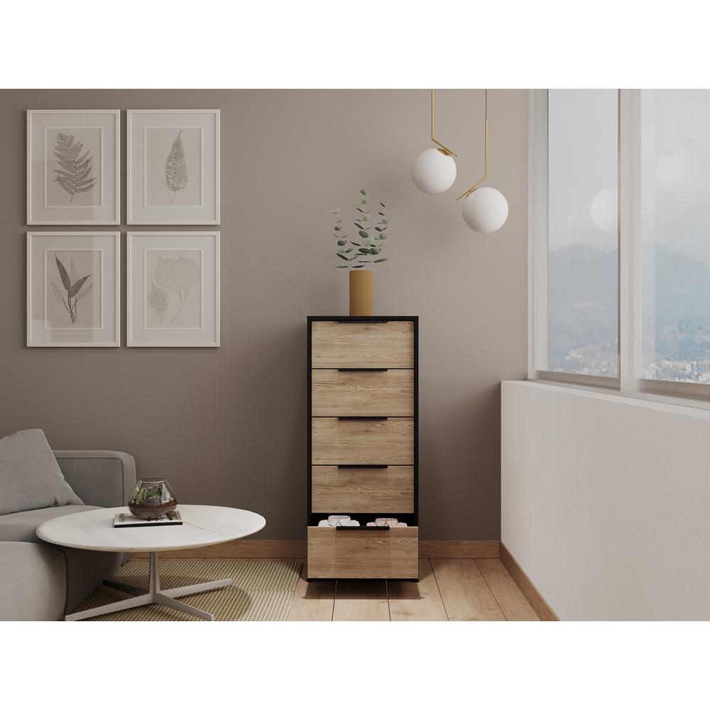 Egeo 5 Drawer Dresser Black Wengue. Picture 2