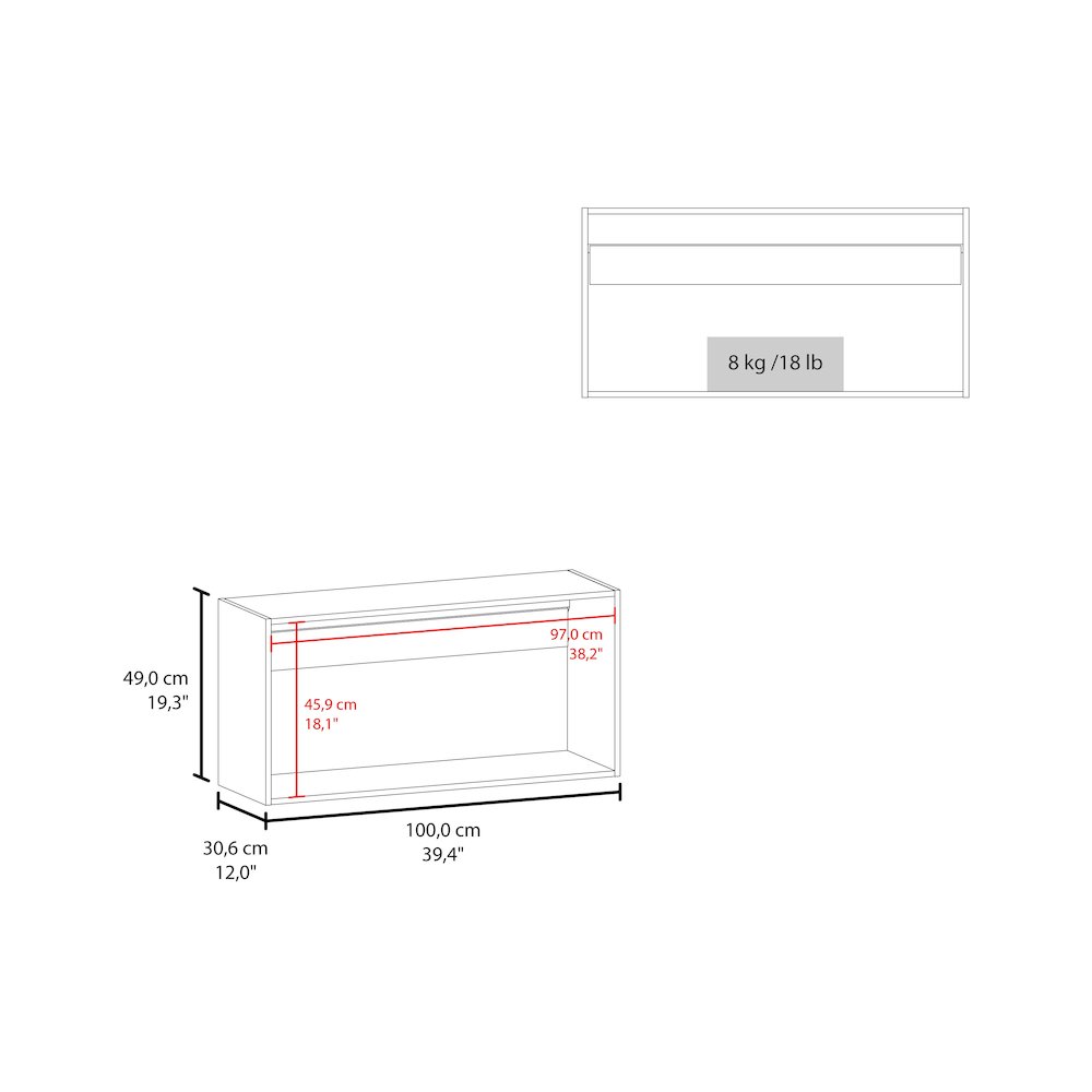 Burbank Wall Cabinet, 2 Doors, White. Picture 6