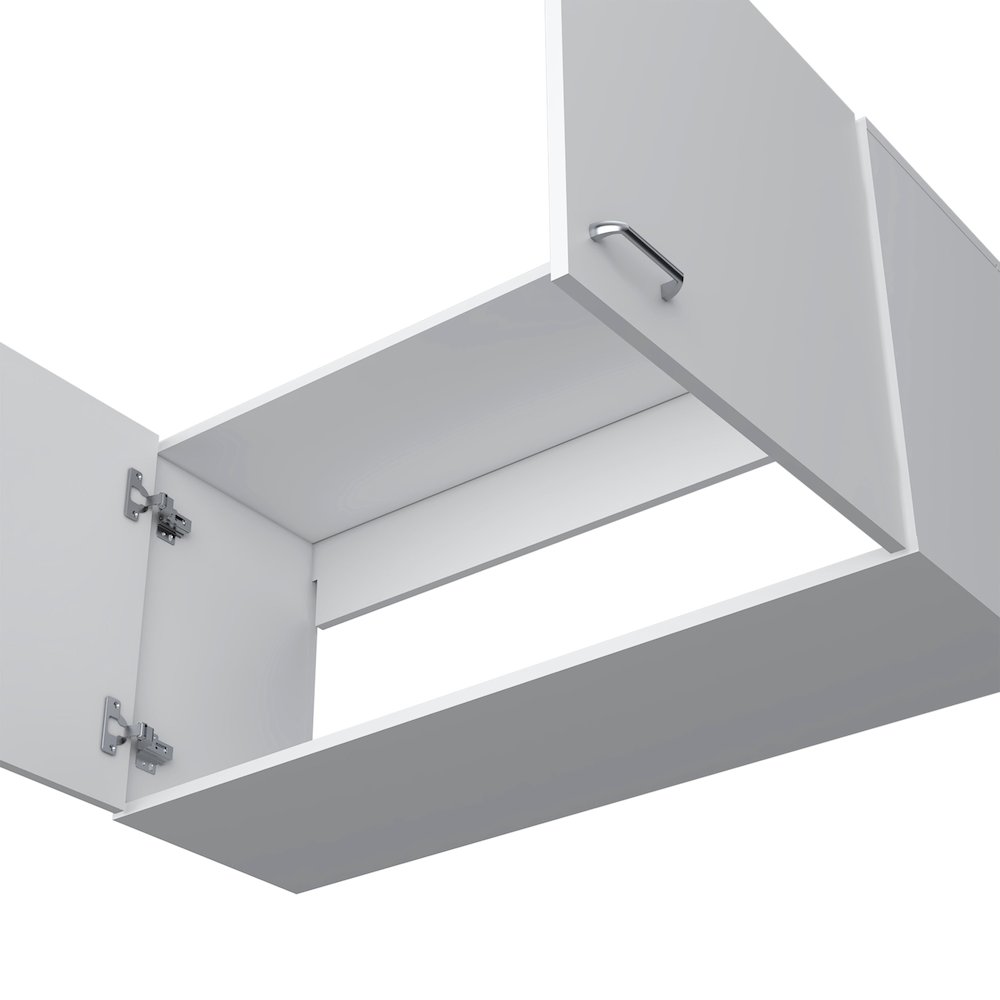 Wall cabinet 19"H, two Doors, two internal Shelves, White. Picture 3