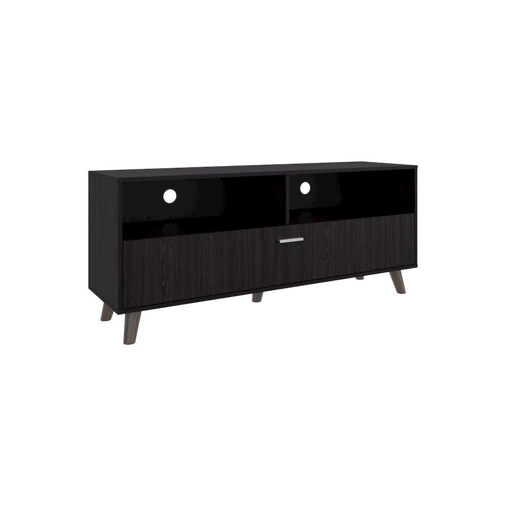Leary Tv Stand, 1 Door, 2 Shelves, Black Wengue. Picture 4