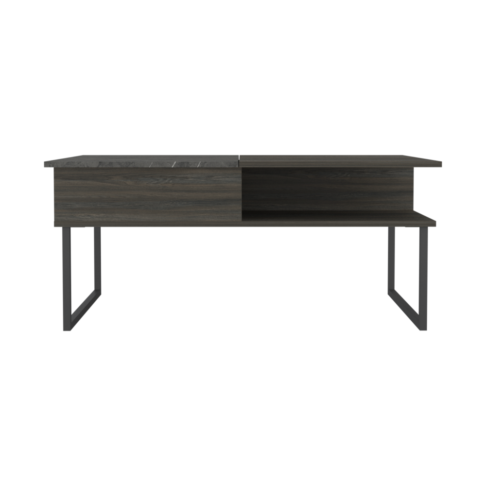 DEPOT E-SHOP Atlanta Lift Top Coffee Table, Countertop Table, One Flexible Shelf, One Shelf, Espresso+Onyx, For Living Room. Picture 1