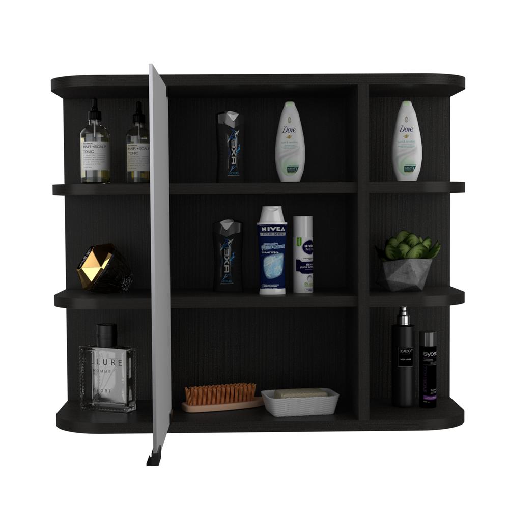 Roma Mirrored Medicine Cabinet Black Wengue. Picture 4