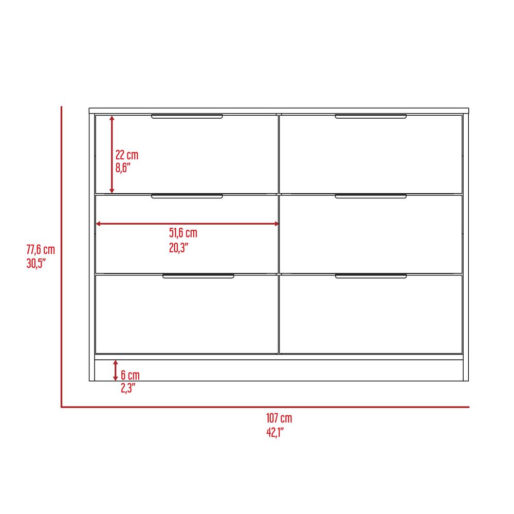 Egeo 4 Drawers Dresser Pine-White. Picture 7