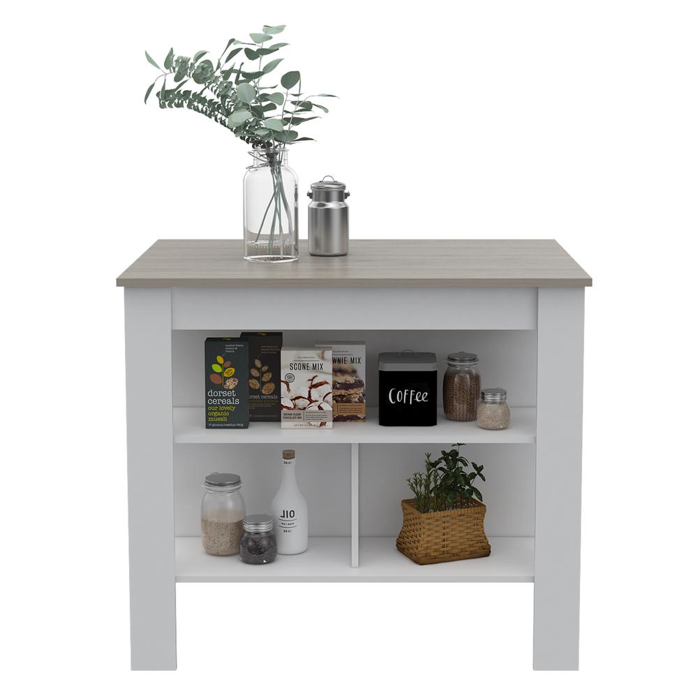 Antibacterial Delos Kitchen Island White-Light Grey. Picture 4