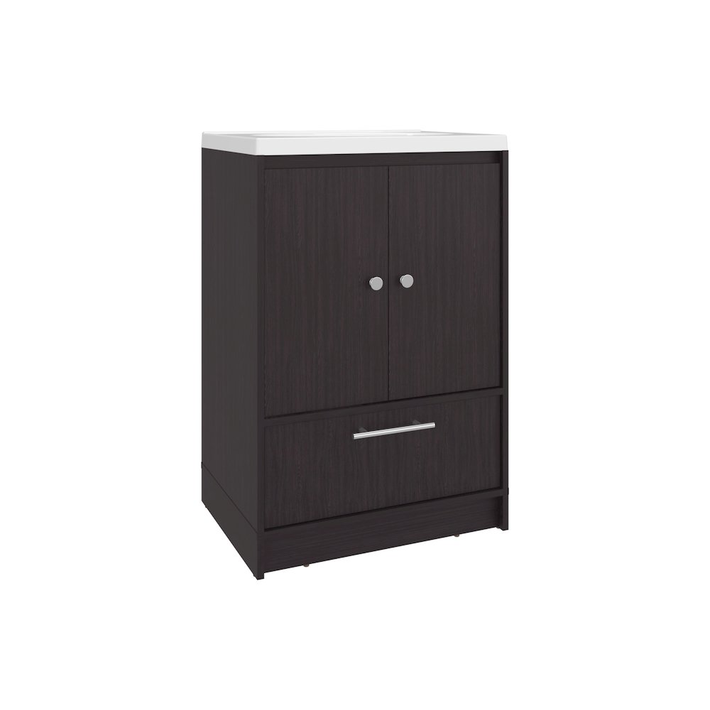 Olney Bathroom Vanity, 2 Doors, 1 Drawer, Black Wengue. Picture 4