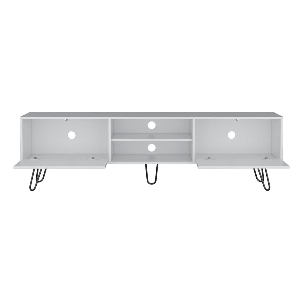 Waco TV Rack, Hairpin Stand with Spacious Storage and Cable Management Holes. Picture 2