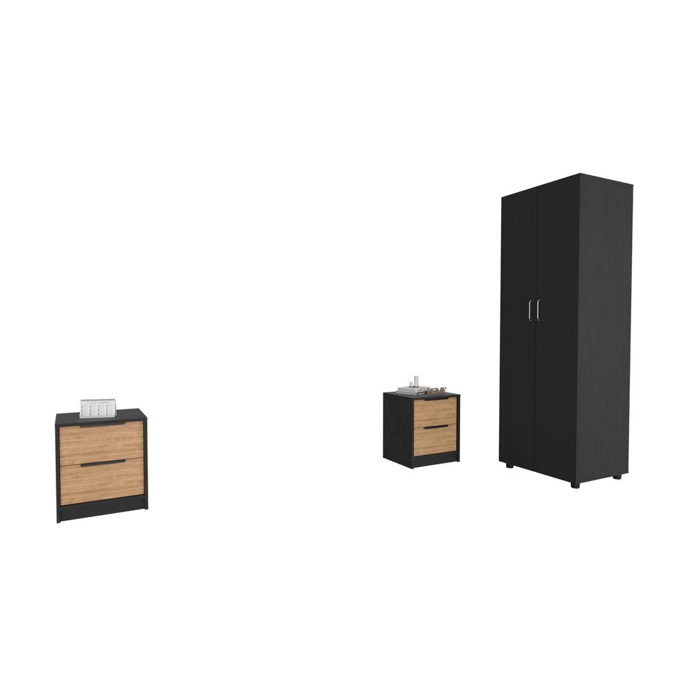 Deering 3 Piece Bedroom Set, London Armoire + Egeo Nightstand + Egeo Nightstand. Picture 1