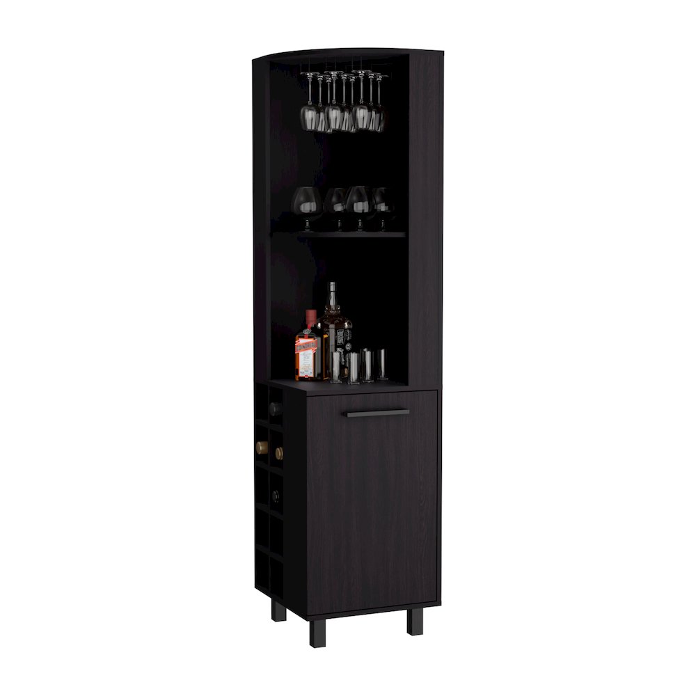 Morocco Corner Bar Single Door Cabinet Two Shelves, Ten Built-in Wine Rack. Picture 3